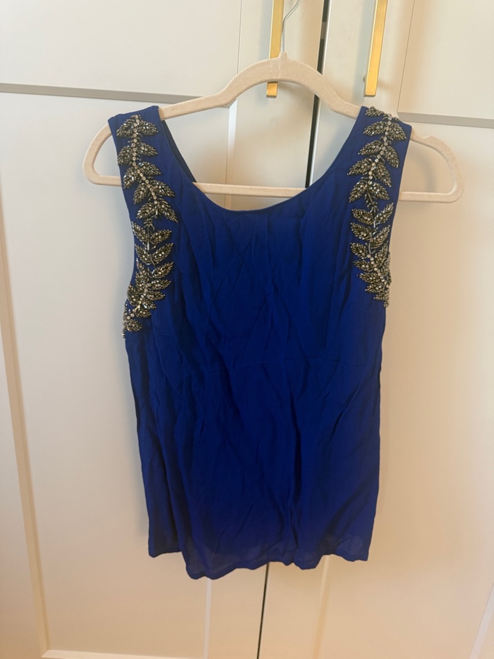 Topshop Royal Blue Embellished Sleeveless Camisole